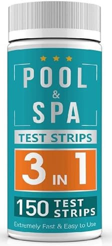 Hot tub test strips, Pool and Spa, 150, Pool and Spa test strips - 3 in 1, Pack of 150, Chlorine, PH, Total Alkalinity. Accurate 3 in 1 Pool Water Testing Kit