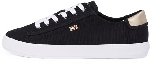 Tommy Hilfiger Women’s Elegant Canvas Lace-Up Vulcanised Trainers