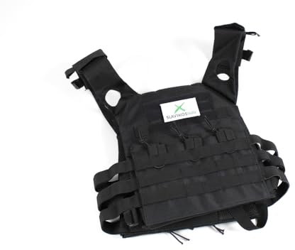 Gilet pesi nero incluso Dummy Paintball Training Calisthenics opzionale Body Plates piastre intercambiabili in acciaio, 2 x 2,5 kg o 2 x 4 kg 9010071