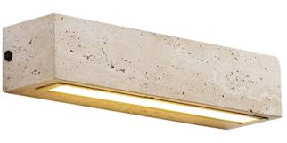 Jadssox LED-Wandleuchte, lange Wandleuchte, natürliches Gelb, Travertin-Wandleuchte, festverdrahtete Wandleuchten im Wabi-Sabi-Stil, Art-Deco-Wandleuchten für Schlafzimmer, Nachttisch, Wohnzimmer, Res