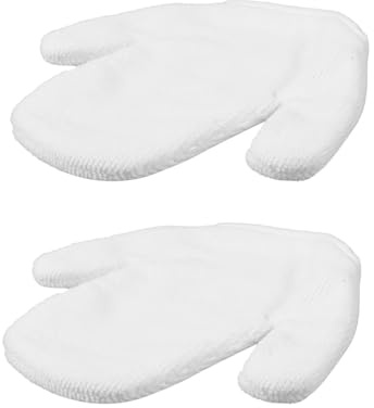 FRCOLOR Gentle Facial Washing Gloves Exfoliating Scrubber Mitts Soft Cotton Cleaning Mittens for Face Makeup Removal