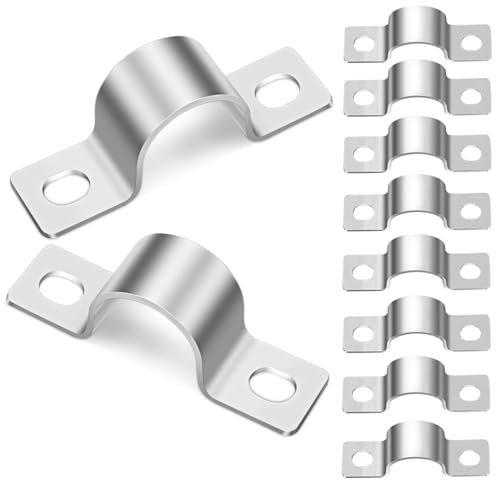 jojofuny Rohrschelle Edelstahl 10 Stück U-Form Rohrklemme 304 Rostfrei Robuste Rohrhalter Für Heimwerker Rohrbefestigung Vielseitig Einsetzbar