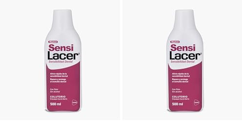 LACER SENSI - Colutorio 500 ml, Reduce la Hipersensibilidad Dental, Desensibilizante y Remineralizante, Enjuague Bucal Diario, Alto Contenido en Flúor (Paquete de 2)