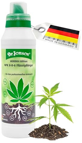 Grow Dünger Zimmerpflanzen - HERBVA Flüssigdünger NPK 8-8-6 - Universaldünger für Zimmer- und Gartenpflanzen | NPK Pflanzen Dünger für Zimmerpflanzen - Perfekt für Wachstum und Blüte | 500ml