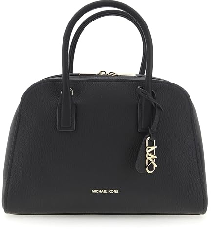 Michael Kors Women MD Zip Satchel Hand Bag, Schwarz