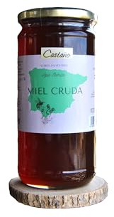 Miel Pura de Abeja-100% Origen España-Miel Cruda-1Kg-Miel Natural-Directa de Apicultor-Sin Procesar-Sin Pasteurizar. (Kg, Castaño)