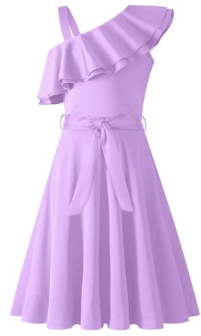 Arshiner Ragazze Abito Una Spalla Bambini Estivo Festa Abiti Papillon Casual Vestito Senza Maniche Abiti per Ragazze 5-14 Anni