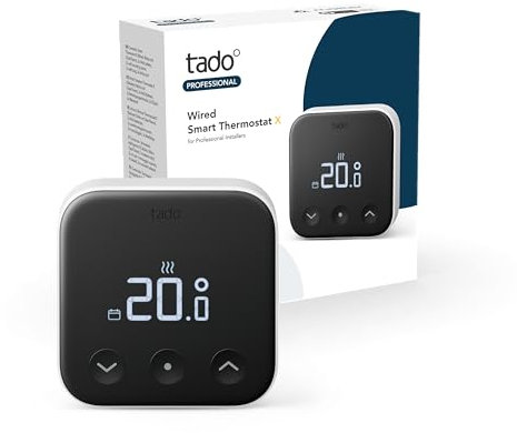 tado Verkabeltes Smartes Thermostat X für Profi, Zusatzprodukt für Fußbodenheizung und Boiler, Steuerung per App und Smart Speaker (Alexa, Siri, Google Assistant)
