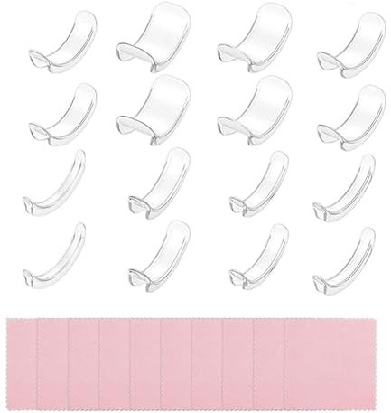 16 PCS Silicone Ring Adjuster with 10 Wiping Cloth,Invisible Ring Size Adjuster for Loose Rings,Ring Adjuster for Loose Rings,Ring Tightener for Loose Rings Invisible for Women Men(8 Sizes)