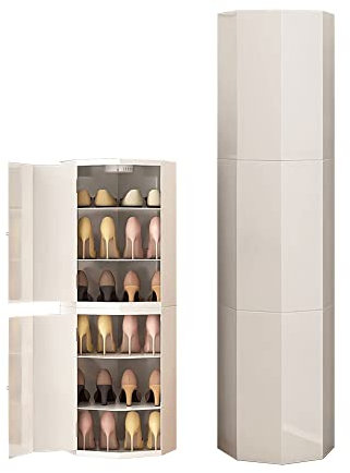 Drehregal aus Metall, 3 Etagen, drehbar, für Eingangsbereich, Wohnzimmer, Flur, drehbarer Ständer, Schrank, Lazy Susan Tower (weiß, 35 cm)