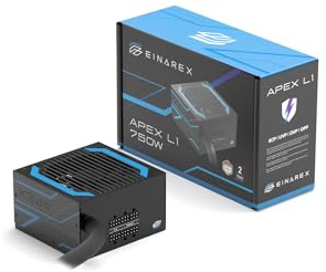 Einarex Apex L1 750W, Fuente de Alimentación para PC, Cybenetics Bronze, Cables Semi-Modular, Active PFC, ATX (750W)