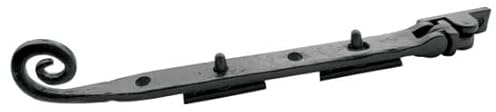 Kooples Hardware Antique Range Curly Tail Casement Stay Traditional Window Stay for Timber Frames – Aged Finish – Fixings Included (Black, 200mm)