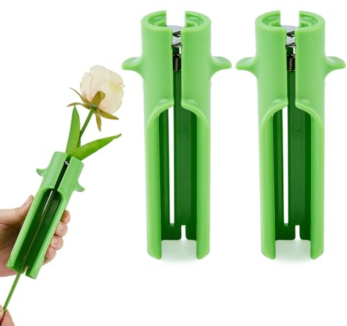 DICOSMETIC 2 peladores de espinas de hojas de rosa, cortador de hojas de flores, herramienta de extracción de rosas, herramienta de limpieza de tallo de flores, pelador de plástico con hierro