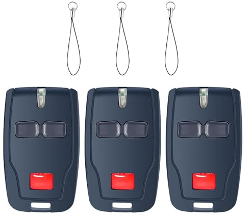 Set di 3 telecomandi per cancello da garage – compatibile con sistema di cancello elettrico BFT Mitto 2, B RCB02, TRC2, Kleio, Ghibli – 433,92 MHz, 2 canali, sostituzione chiave per garage