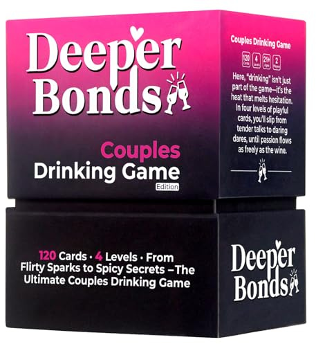 Deeper Bonds Trinkspiele für Paare, 120 würzige Pflichten-Paar-Trinkspielkarten für romantische Date-Nacht-Spiele, Beziehungsaufbau, Valentinstagsgeschenke, Paar, Intim, Jahrestag
