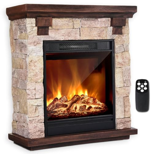 Ambiness Elektrokamin | 2 Heizstufen | 900W - 2000W | viele Modelle | LED - 3D Flammeneffekt mit Farbwechsel | inkl. Fernbedienung Timer & Thermostat | Überhitzungsschutz | Terrano