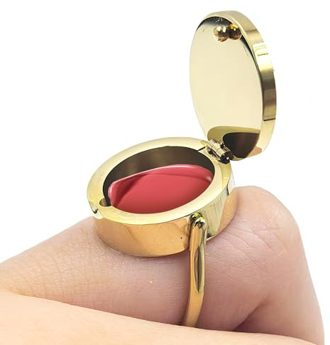 Anello per Balsamo per Labbra Gioiello Portaoggetti | Anelli per Dita Ideale per Trasferte, Ragazze, Attività All Aperto, Amiche e Uso Quotidiano