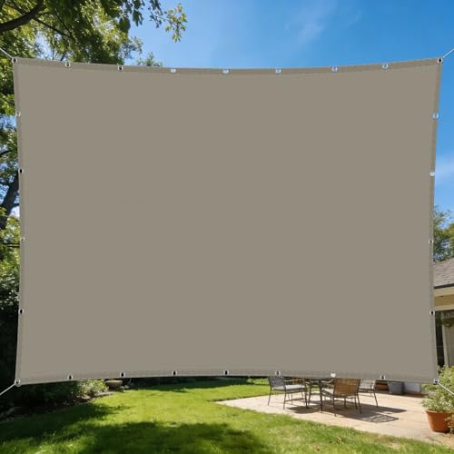 Vela Ombreggiante Impermeabile 6 x 6.5 m Protezione Solare Vele Ombreggianti Occhielli e Corda per Esterno, Giardino, Terrazzo, Balcone, Patio, Tortora