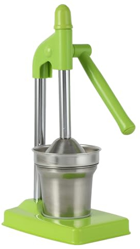 Exprimidor de mano robusto de acero inoxidable para zumo de naranja fresco y limonada compacta para una limpieza sin esfuerzo (verde, talla única)