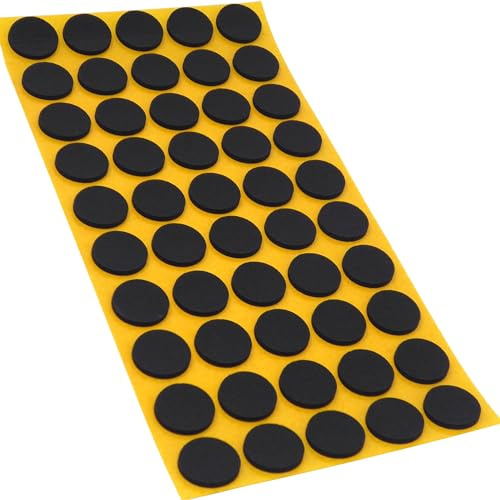 Adsamm® / 50 x Patins antidérapants Autocollants en Caoutchouc cellulaire EPDM/ø 20 mm/Noir/Rond/Patins antidérapants de 2,5 mm d'épaisseur