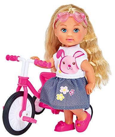 Simba 105733347 - Evi Love Tricycle, Spielpuppe auf ihrem neuen Dreirad mit Sonnenbrille, 12cm, ab 3 Jahren