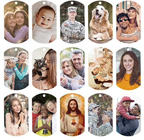 Richsteel personalisierte Dog Tag Anhänger für Foto/Text Herren Damen Kette Militär Armee Erkennungsmarke Anhänger mit Geschenkebox als Bedeutsame Geschenke