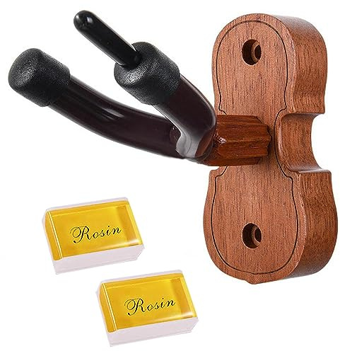 Violinen-Wandaufhänger, Holz-Violinen-Wandhalterung, Wandhalterung, Violinen-Halterung, Viola-Halter mit Bogenhaken für Zuhause und Studio