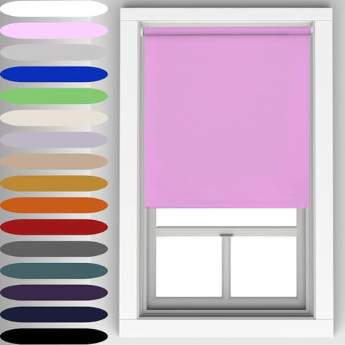 Caecus Pink Blackout Roller Blinds Made To Measure Window Blinds Easy Fit Child Safe Thermal Properties Home Office Fitting Included Up To 120cm Width x Up To 160cm Drop