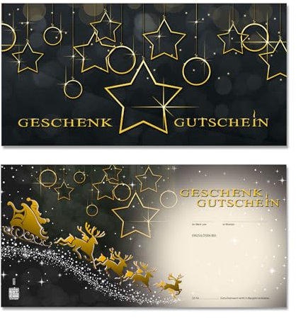 GESCHENKGUTSCHEINcom by POS-HAUER. 100 Gutscheine, blanko zum selbst Ausfüllen. Für Weihnachten. Formulare für Gewerbebetriebe, Einzelhandel.