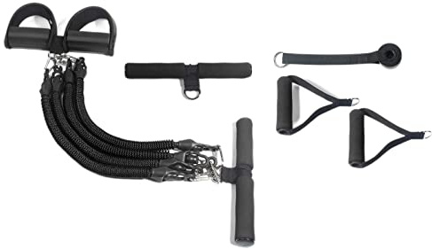 Luckxing -Zugseil, Pedalwiderstandsband Widerstandsbänder, Resistance Fitnessgeräte Für Zuhause, 4 Tube Multifunktionaler Sportgeräte Mit 3 Griffe & 1 Zugseil Fuß Für Bauch, Taille, Arm, Yoga, Dehnen