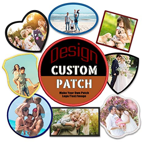 Personalisierte Patch Personalisierte Aufnäher Fotoaufnäher Aufnäh-/Bügelaufnäher Foto/Logo/Text für Kleidung, Rucksäcke, Mützen
