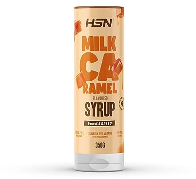 Sirope Dulce de Leche Sin Azúcar ni Grasa de HSN | 350 g = 35 Tomas por Servicio | Sabor Receta Tradicional | Tapón Antigoteo | Apto Dietas Veganas, Keto y Sin Gluten