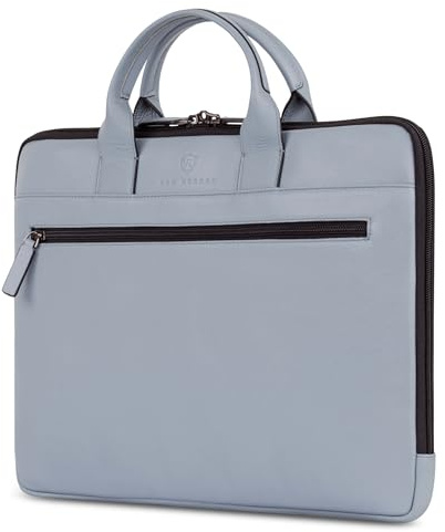 VON HEESEN Leder Aktentasche Laptoptasche bis 16 Zoll aus hochwertigem Nappa-Leder