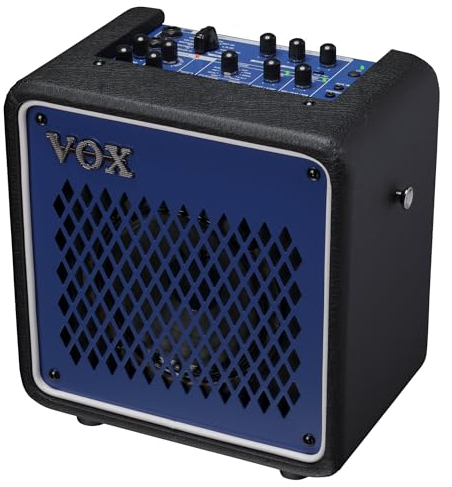VOX - Mini Go 10 Iron Blue, Combo Verstärker für Gitarre und Stimme Serie Transistor Effekte, 10 W Leistung, Lautsprecher von 6,5 Zoll bis 16 Ohm, Farbe Iron Blue