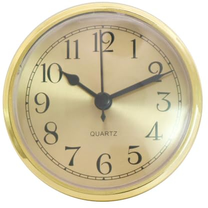 Asudaro 3-1/2 Zoll (90 mm) Uhrwerk Wand Quarzuhr Modernes Minimalistisches Design Gold/Silber Einbau Uhr Europäischer Stil Rund Einsteckuhrwerk Wanduhr für Wohnzimmer/Küche/Büro/Schlafzimmer Gold