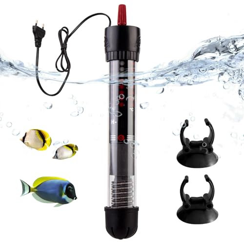 GOMETY Heizstab Aquarium 25W, 20L-40L Aquarium Heizstab, Einstellbar Aquariumheizer, Aquarium Heizung mit Thermostat Regelheizer für Fischtanks und Aquarium (20-34°C) (25W)