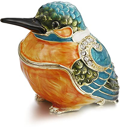 Handbemalte Emaille-Schmuckkästchen für Heimdekoration, aufklappbarer Schmuck-Organizer für Ringe, einzigartige Figur, Andenken, Sammlerstück, personalisierbar, handgefertigt, Ornament, Geschenke
