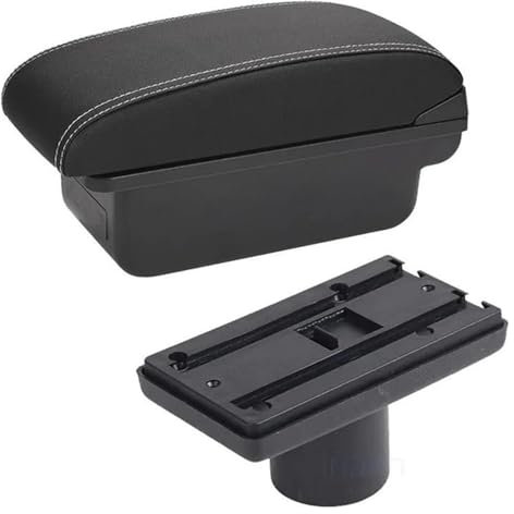 LMHGMUBVR Caja Reposabrazos Organizador Consola Central para Ibiza para 6j 6L Caja Almacenamiento Contenido con Reposabrazos Y Portavasos con USB(C3 Black White Nousb)