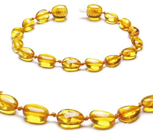 Baltic Secret Selected Baltic Amber Echtes Bernstein Armband - Ostsee Schmuck - Roh Anti Stress Armband aus Ostsee Bernstein Perlen - Echter Bernstein Schmuck, beliebt als Glücksstein Armband