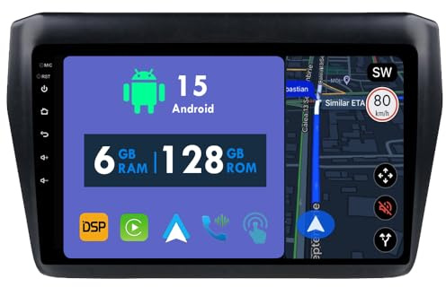 RoverOne Autoradio GPS pour Suzuki Swift 5 2016 2017 2018 2019 2020 Carplay Android Autoradio stéréo Bluetooth Navigation par satellite