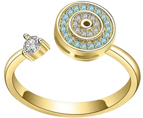 Bague rotative - Bijoux pour femme - Anneaux sensoriels de jouet Fidget pour hommes et femmes - Anneaux sensoriels - Anneau roulant pour adultes, bijoux anti-stress élégants pour amoureux, vacances