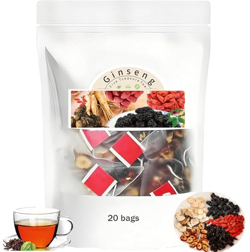 Ginseng Six Treasure Tea, Turmeric Kidney Tea Formula Ginseng Eight Treasure Tea, Natural Detox, Kidney Cleanse Beverage for Women & Men (1)