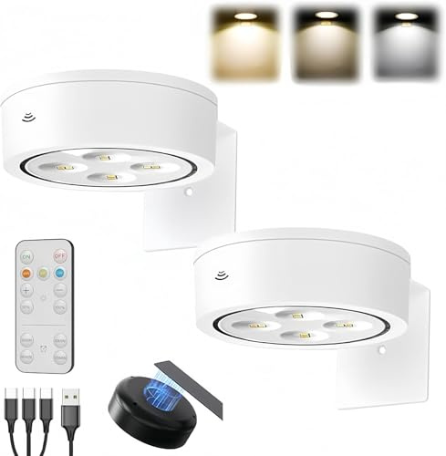 Genérico Aplique Luz Cuadros Sin Cable, Lampara Pared Recargable USB Focos LED Cuadro Mando a Distancia Luces Expositores Batería Lámpara Imagen Inalámbrica Luz Adhesiva Pared para Vitrina