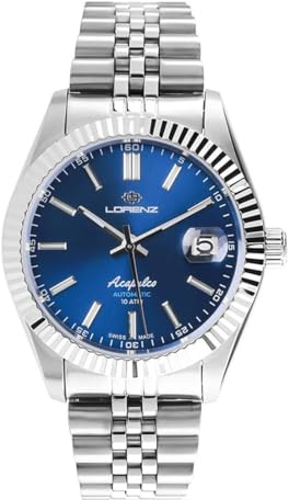 Lorenz Acapulco 090017CC - Orologio Classico da Uomo - Orologio con movimento automatico Swiss Made - Cinturino in acciaio inox maglia jubilee - Sub 100 metri
