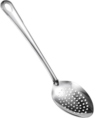 Cucchiaio Forato In Acciaio Inossidabile | Cucchiai Da Servizio Forati In Acciaio Inox 38 Cm | Utensili Antiaderenti Con Lumelle E Schiumarole Per Scolare, Friggere E Preparare Piatti In Cucina