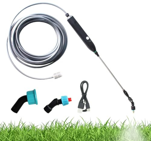 Di Irrigazione - Telescopica Portatile Con Ricarica Tipo-C | Ugelli Multipli Maniglia Di Irrigazione Elettrica Per Prato Giardino Erbe Verdure