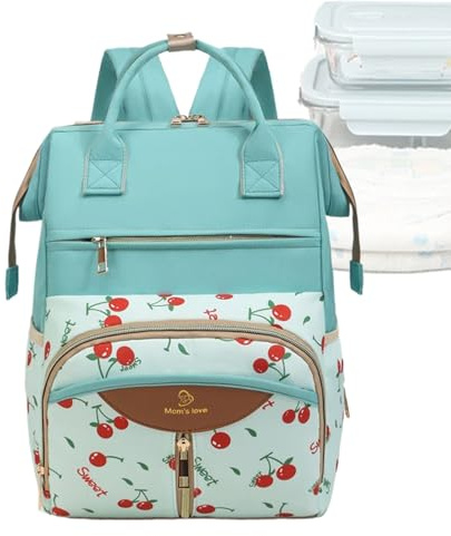 Pomurom Wickelrucksack - Wasserdichte Windeltasche Mit Großem Stauraum Für Die Babyzeit | Betreuungstasche Mit Wickelunterlage | Für Eltern Frauen Männer Mädchen