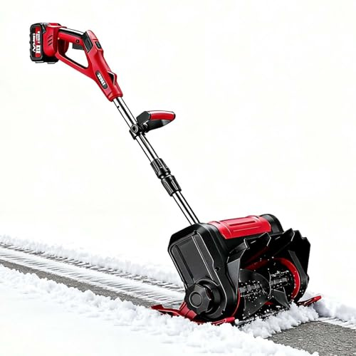 CUTANGELAR Spazzaneve Elettrico, Pala Per Neve Senza Fili 1200W, Autonomia 60 Minuti Con Doppia Batteria 4.0Ah, Ideale Parchi Giochi, Vie Scolastiche E Rimozione Neve Commerciale.
