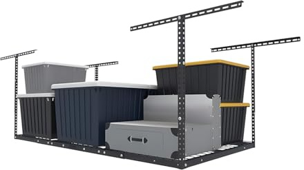 Wintem - Estantería Flotante para Ahorrar Espacio, 183 x 91 cm, Robusta con Altura Ajustable de 60 – 100 cm, estantería de Metal para Instalar en el Techo para Garaje, sótano y almacén, con Capacidad