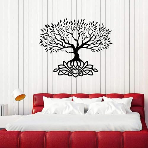 Mandala del Árbol de la Vida con Hojas, Papel Tapiz Decorativo para Habitación, Dormitorio, Sala de Estar, Pegatinas Decorativas para el Hogar